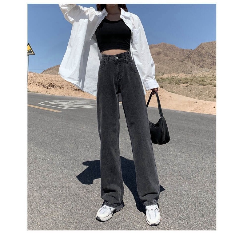 Quần Jean Ống Rộng Lưng Cao Thời Trang Cho Nữ JH-NZK-03