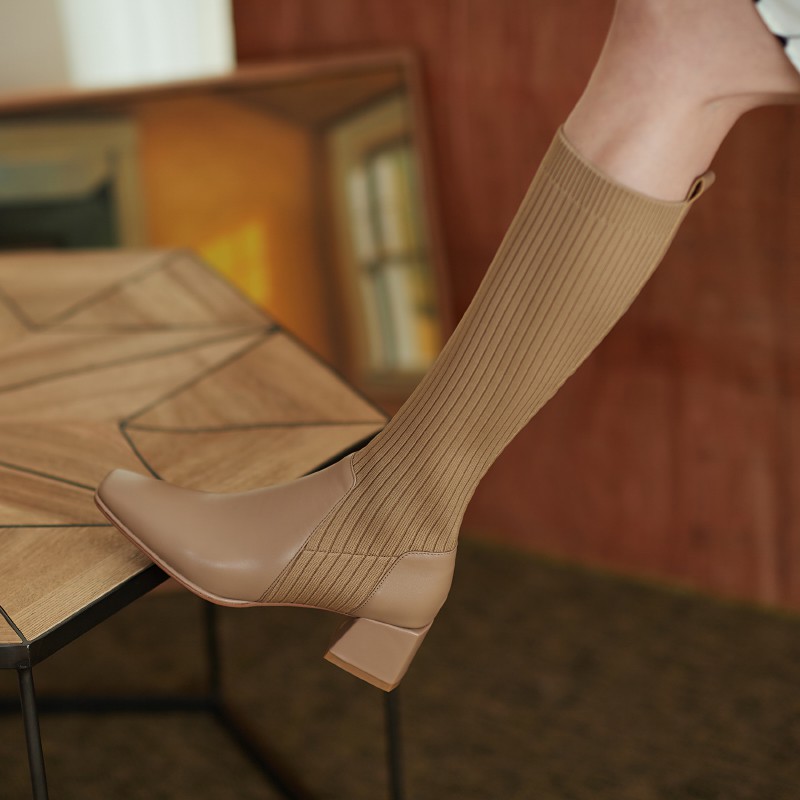 FULLBOX BOOT Bốt thời trang len chun cao cổ siêu ôm chân loại 1