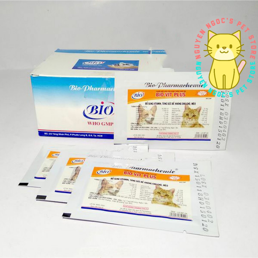 BIO - VIT PLUS 5g - Vitamin cao cấp giúp lông bóng mượt, chống rụng lông chó mèo.