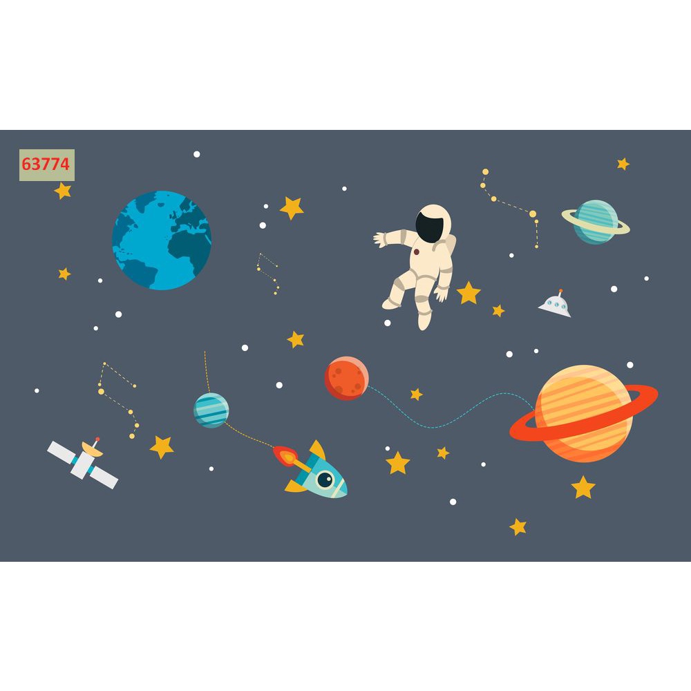 Tranh Dán Tường Phòng TỔNG HỢP Hoạt Hình Ngộ Nghĩnh KHINH KHÍ CẦU, CẦU VỒNG, NHỮNG CHIẾC XE BIẾT NÓI