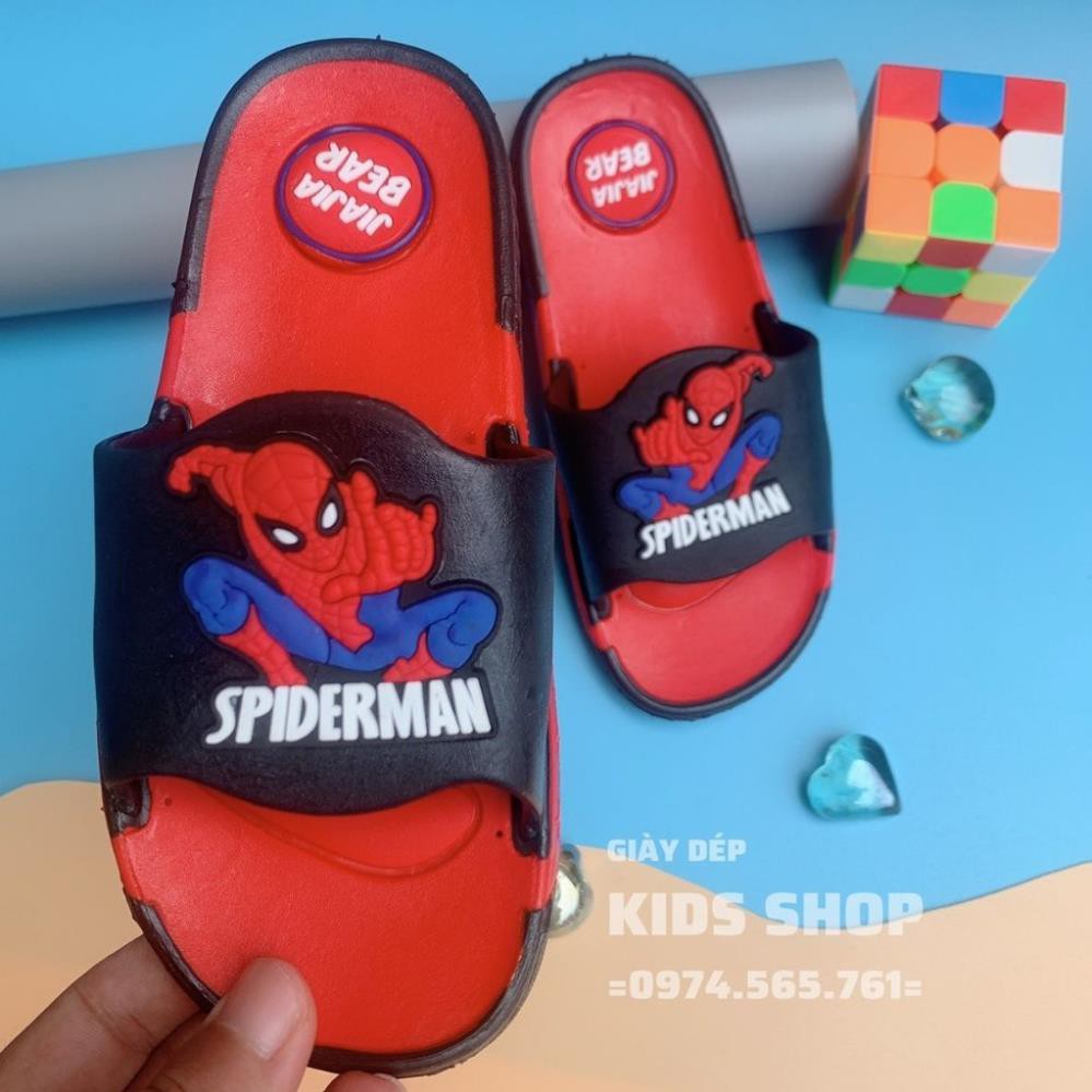 Dép cho bé 💥FREESHIP💥 Dép lê quai ngang siêu nhân nhện cho bé trai đế mềm đáng yêu