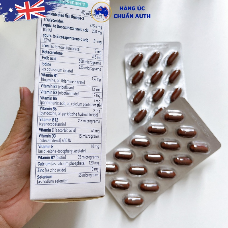 Viên uống Bổ sung Vitamin sau sinh của Úc Elevit Breastfeeding Multivitamin 60 viên