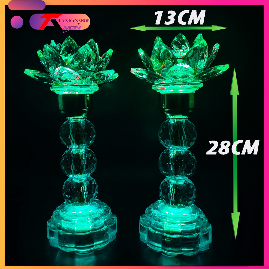 Cặp đèn thờ cầu hoa sen trang trí tủ thờ, đèn thờ gia tiên, quan âm bồ tác, Phật tổ như lai