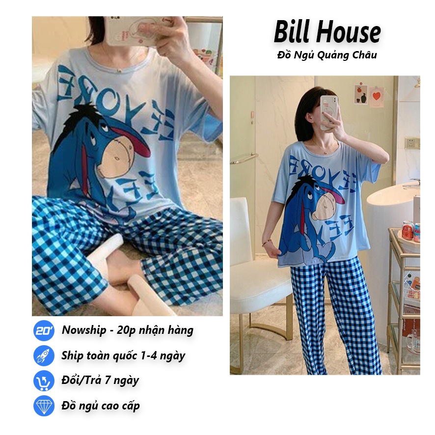 Đồ Bộ Nữ Thun Cotton Tay Ngắn Quần Dài, Đồ Mặc Ở Nhà Quảng Châu, Họa Tiết Hoạt Hình Dễ Thương TN03 | BigBuy360 - bigbuy360.vn