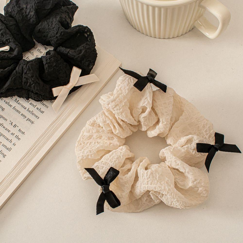 Dây Cột Tóc Đuôi Ngựa Màu Trắng Đen Kiểu Dáng Đơn Giản VANES1 Dành Cho Nữ