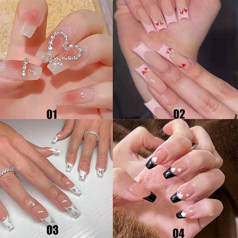 Hộp 24 Móng Tay Giả Múa Ba Lê Che Phủ Toàn Diện Chất Lượng Cao|Bộ Móng Tay Giả Trang Trí Nghệ Thuật