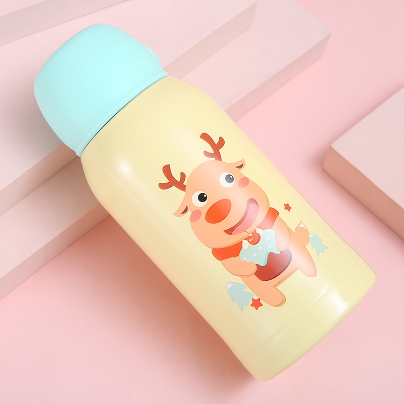 Bình hiển thị nhiệt độ sừng hưu inox 400ml có túi xách đi kèm tiện lợi pha sữa đựng nước giữ nhiệt được lâu