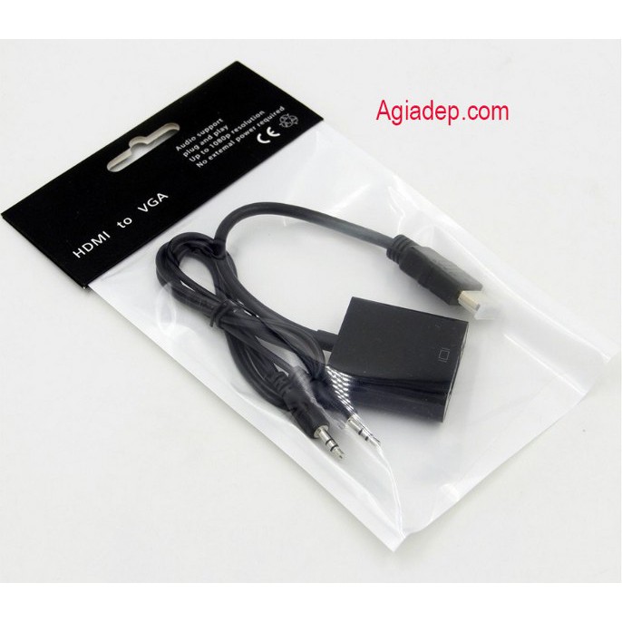 Bộ chuyển tín hiệu HDMI sang VGA + Audio (Agiadep)