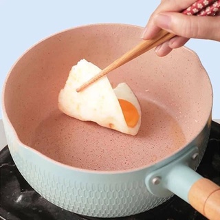 Chảo Chống Dính Sâu Lòng Mini cán gỗ Chống Dính đa năng