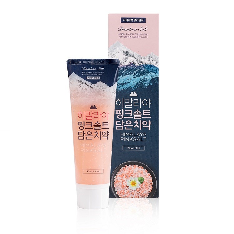 Kem đánh răng Bamboo Salt Himalaya Pink Salt Floral Mint 100g - Hoa Bạc Hà