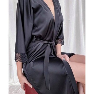 Váy nhà Ann - Áo choàng Lụa phối tay ren