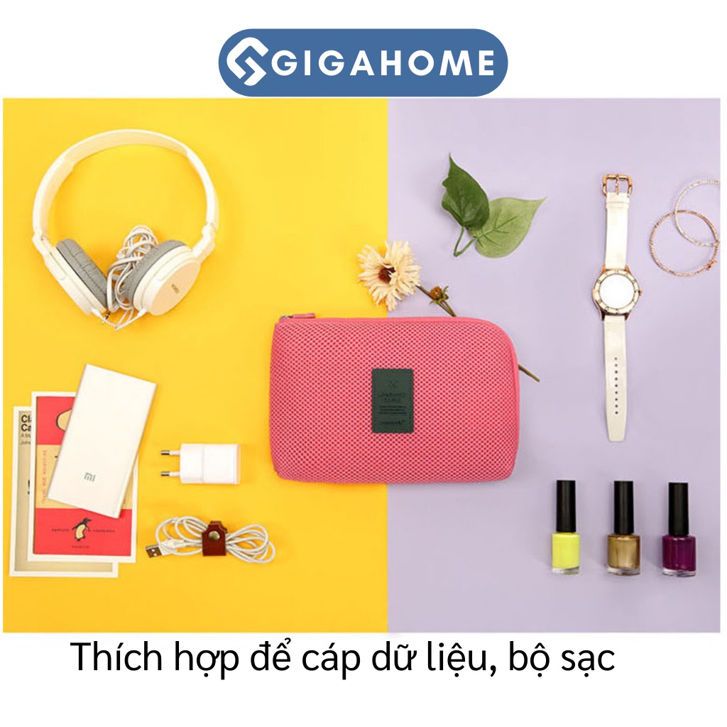 Túi Phụ Kiện Công Nghệ Đựng Pin Sạc, Điện Thoại, Thẻ Đi Du Lịch GIGAHOME Tiện Lợi 3388