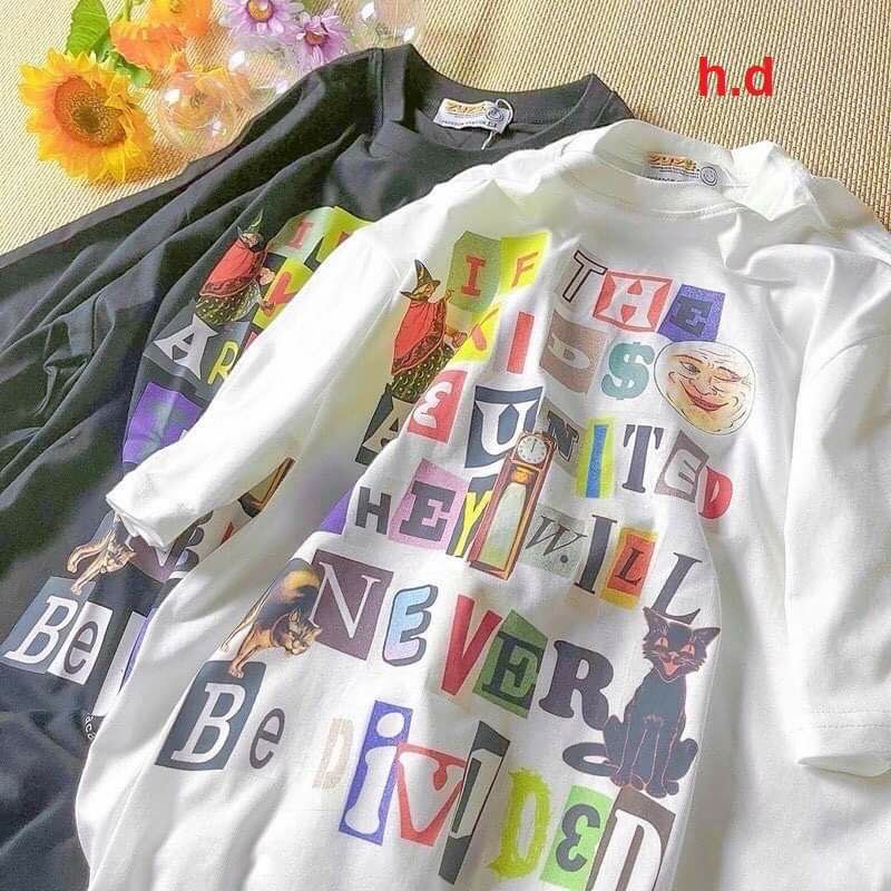 Áo Thun Cổ Tròn Chữ Cái Phom Rộng Basic Phong Cách Ulzzang ❤  Áo Cộc Tay Chất Liệu Cotton Unisex nam nữ