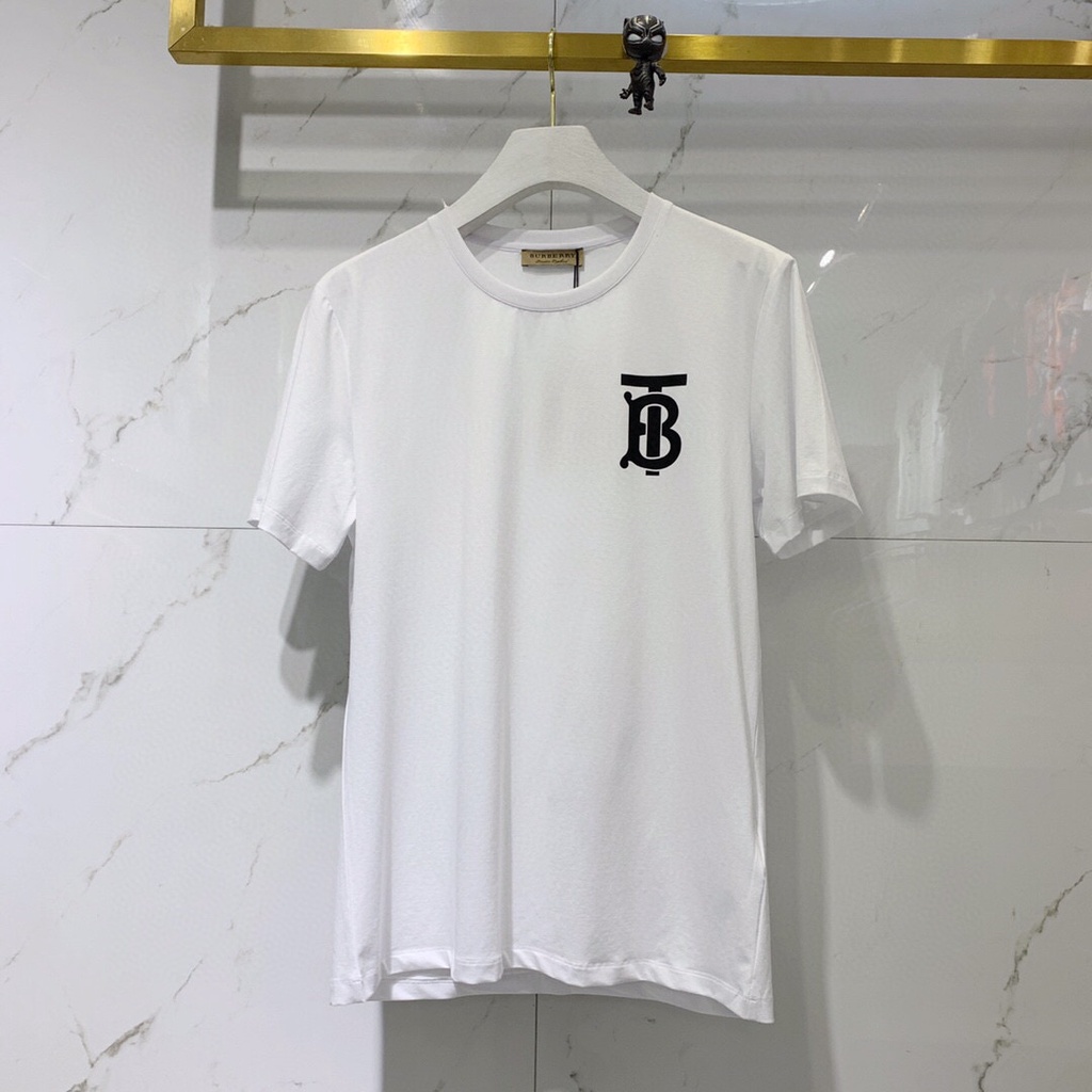 Áo Thun cotton Tay Ngắn Cổ Tròn In Chữ Burberr 2022 Thời Trang Mùa Hè Cho Nam Giới