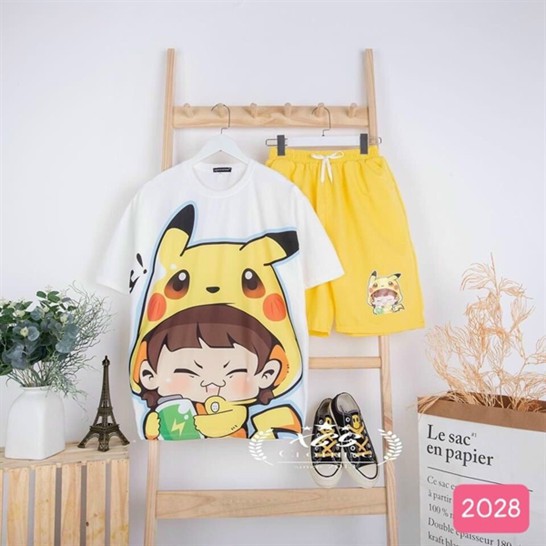 [Xưởng Giá Gốc] Set đồ bộ ngắn cartoon hoạt hình .Unisex form rộng Xưởng Giá Gốc Mã SP002044