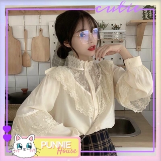 ÁO KIỂU BÁNH BÈO 🎀[Có Ảnh+Video Thật]🎀 CỔ VOAN LƯỚI TAY VIỀN REN CỰC DỄ THƯƠNG