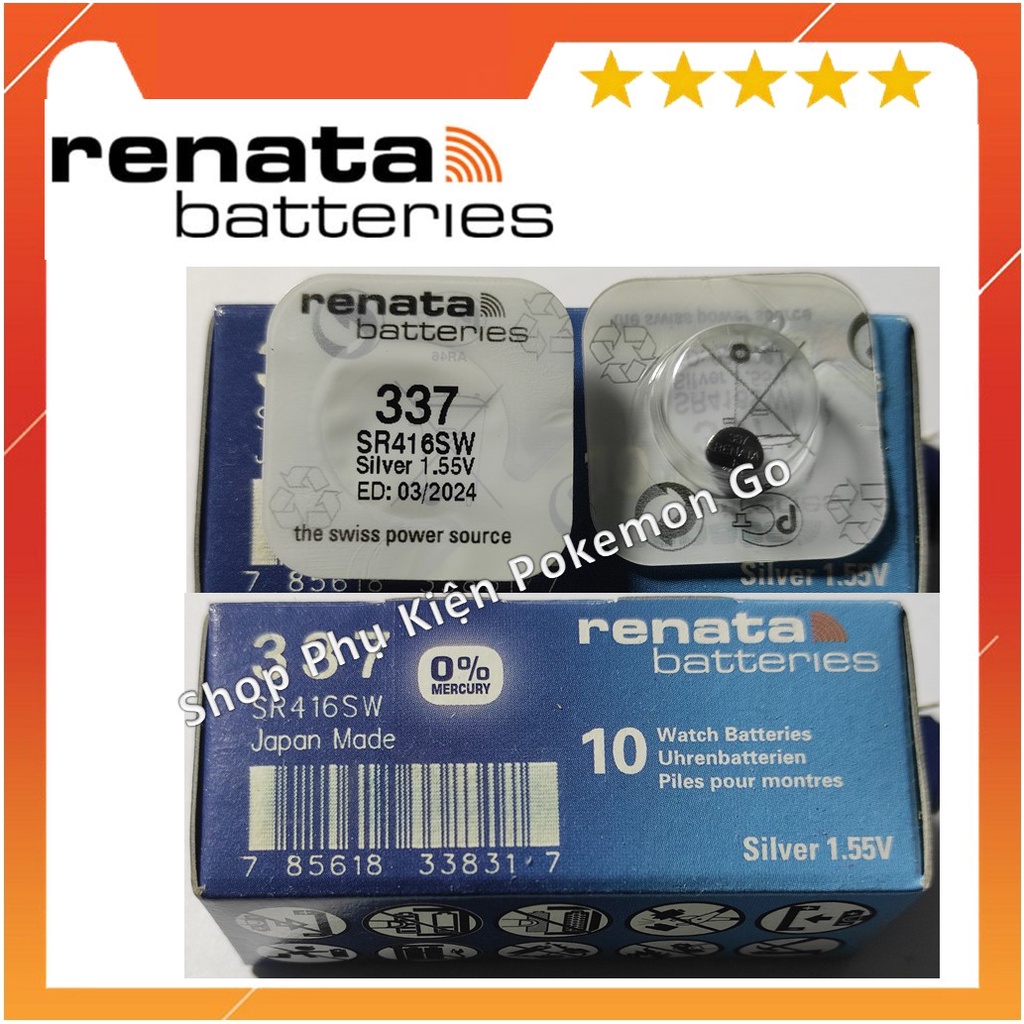 1 Viên Pin Đồng Hồ Renata Thụy Sĩ SR416SW / 337 Loại Tốt