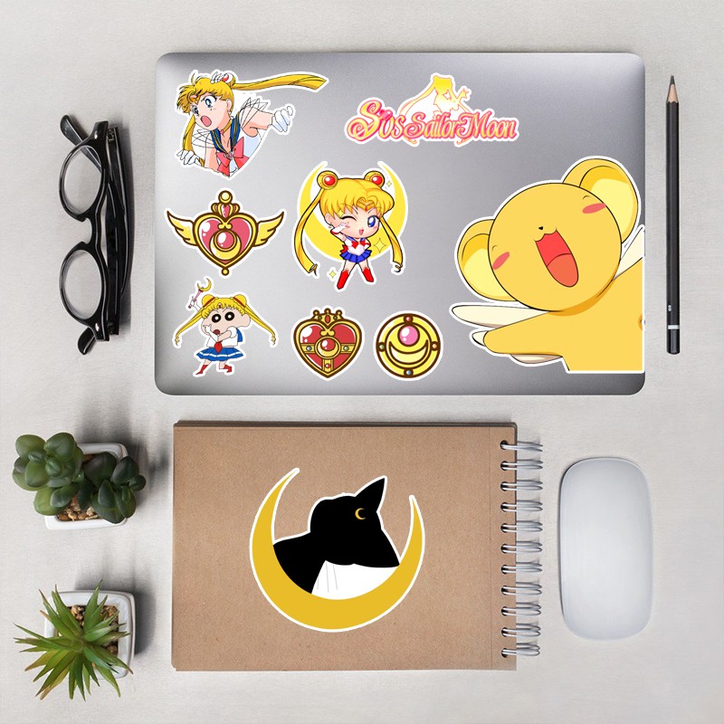 Sticker Thủy Thủ Mặt Trăng Sailor Moon | Hình Dán Chống Thấm Nước | STK54 |  Sticker Dán Mũ Bảo Hiểm Điện Thoại Laptop