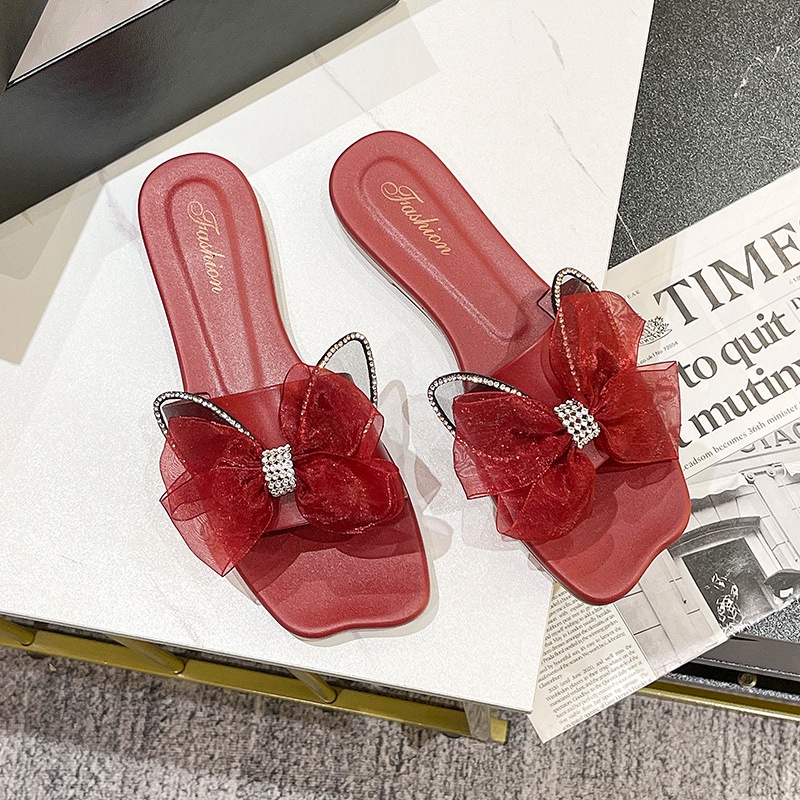 Dép Quai Ngang Đính Nơ Thời Trang Mùa Hè Hàng Mới 2022