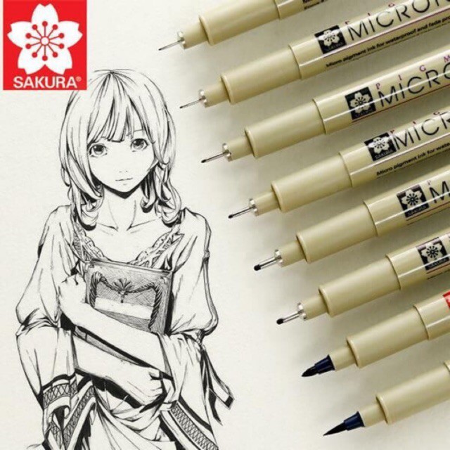 Bút line Sakura Micron đi nét bản dupe 12 kích cỡ đi nét chuyên nghiệp vẽ line art Gocnhocuaco