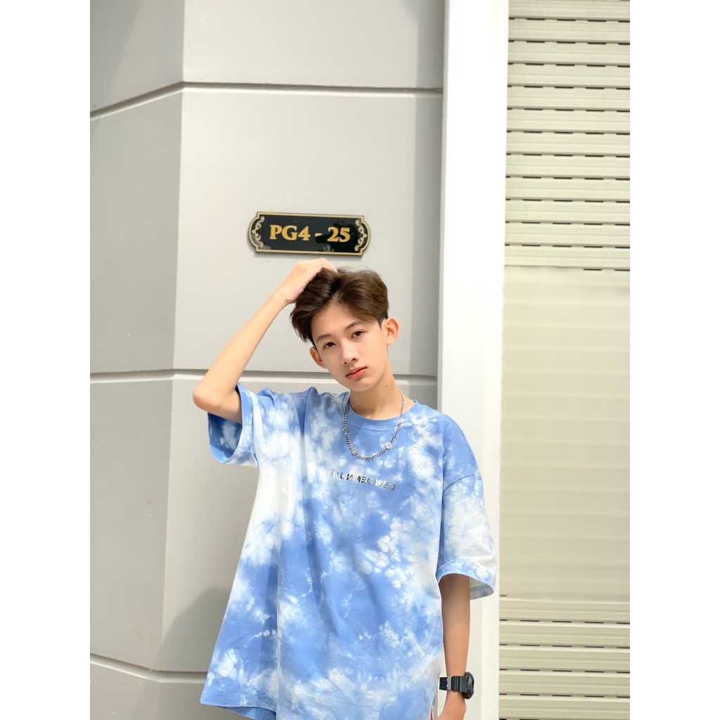 Tee Oversize - Wash Tiedye - Xanh biển | BigBuy360 - bigbuy360.vn