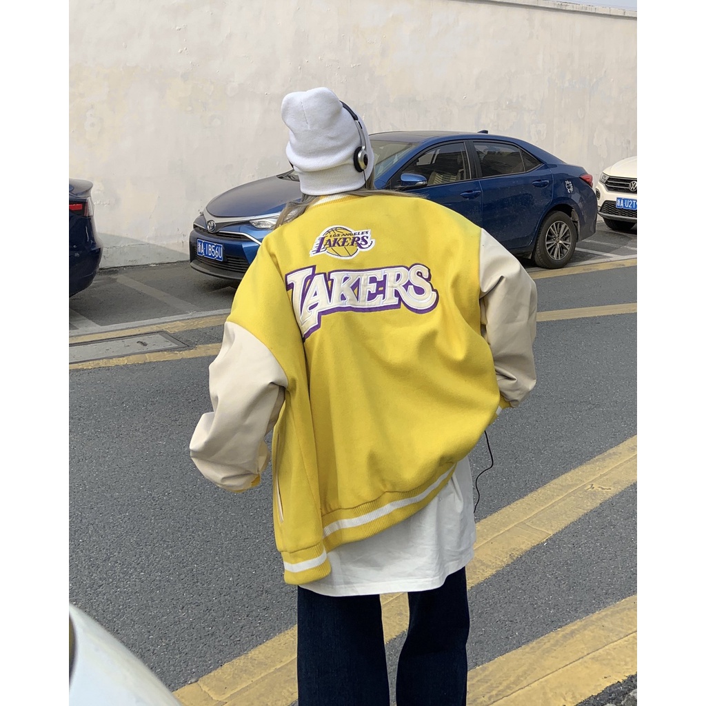 Áo Bomber Jacket LouisVuitton x NBA Lakers Yellow Submarines FW22