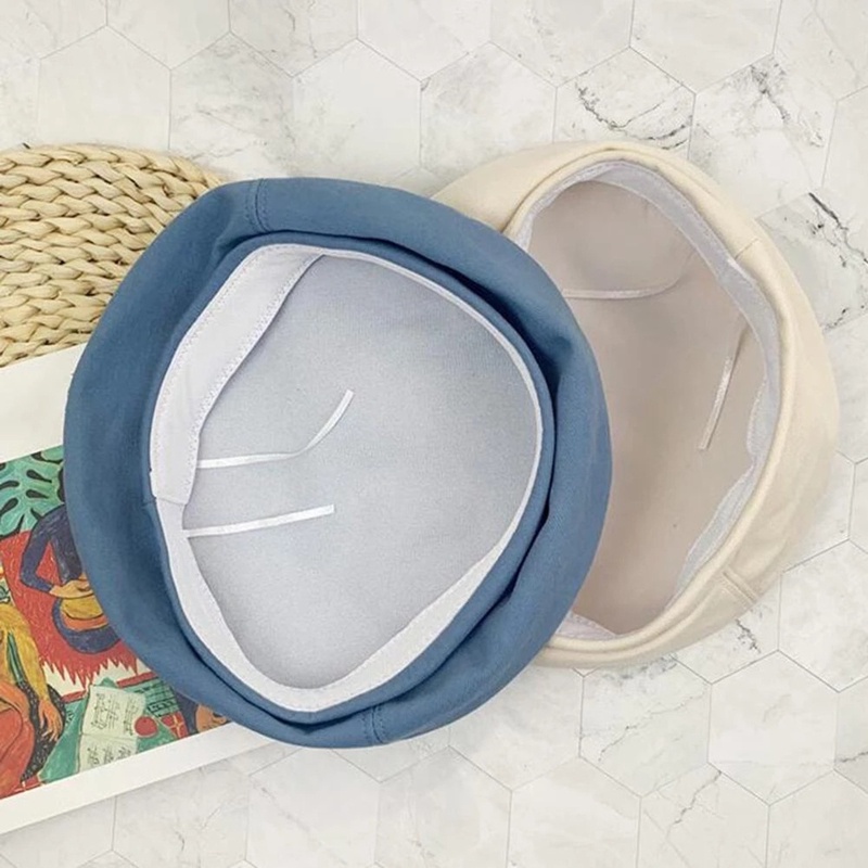 Mũ nồi vải cotton màu trơn phong cách cổ điển thời trang cho nữ