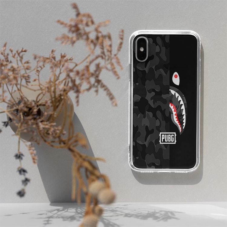 Ốp lưng BAPE cá mập PUBG GUN cho Iphone 5 6 7 8 Plus 11 12 Pro Max X Xr BAPPOD00106