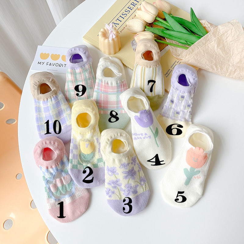 Set 5 Đôi Vớ Thuyền Mỏng Cổ Thấp Thời Trang Mùa Hè Hàng Mới Dành Cho Bạn Nữ