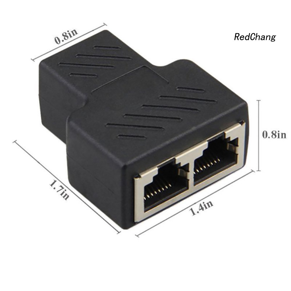 -SPQ- 1 to 2 Ways LAN Ethernet Network Cable RJ45 Female Splitter Connector Adapter