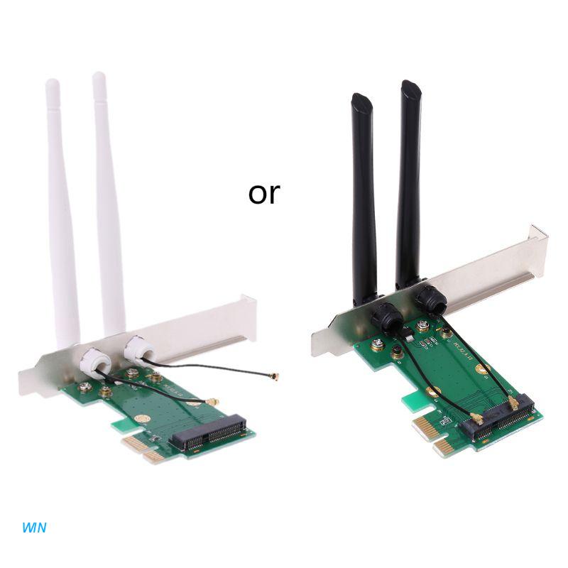 Thẻ Wifi Mini Pci-E Express Sang Pci-E 2 Anten Cho Pc