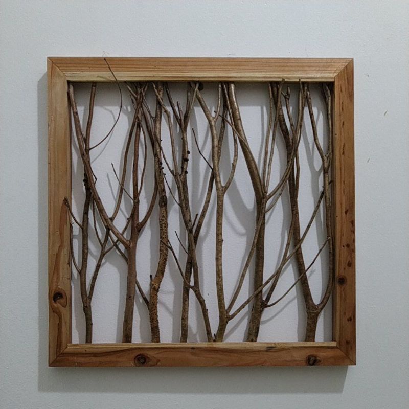 Tranh gỗ cành cây khô treo tường kích thước 50 x 50CM