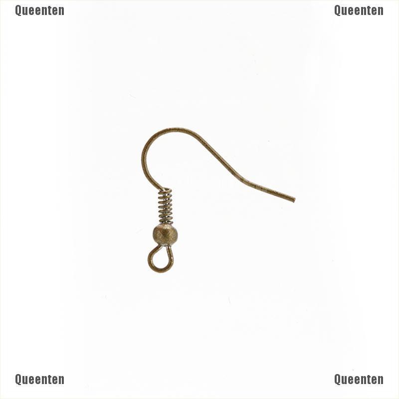 ★Queen★100 Pcs Plated Silver Earring Hook Coil Ear Wire for Jewelry Making 4 Colors