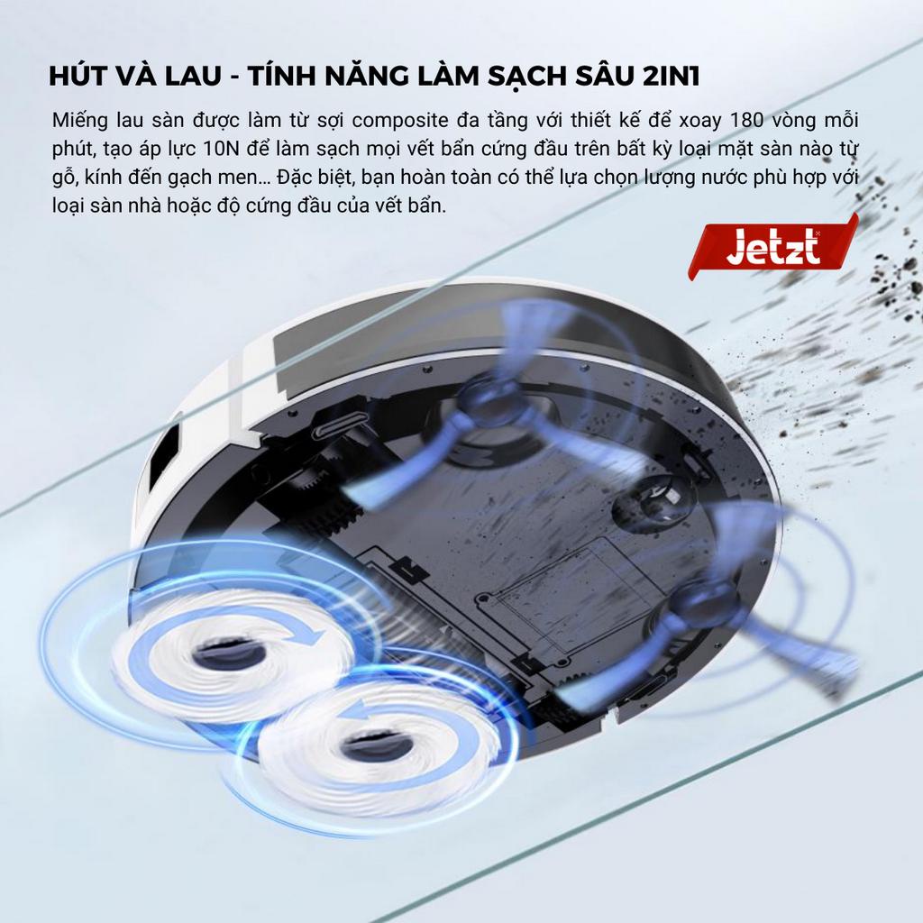 Robot lau sàn hút bụi tự làm sạch JETZT F17 PRO - Điều khiển giọng nói thông qua app
