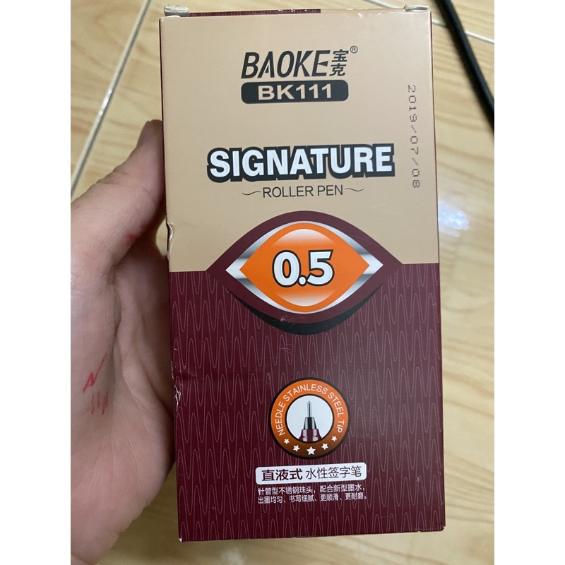 Bút ký tên signature pen 0.5mm Baoke BK111 roller pen mực gel nước xanh đen đỏ