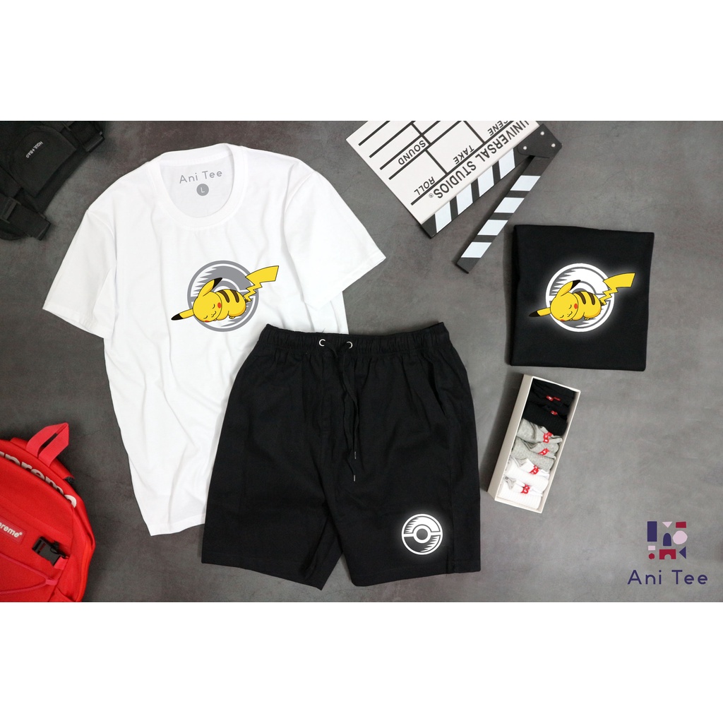 [PREMIUM] COMBO ÁO+ SHORT PIKACHU NỬA HÌNH NỬA PHẢN QUANG CỰC ĐẸP