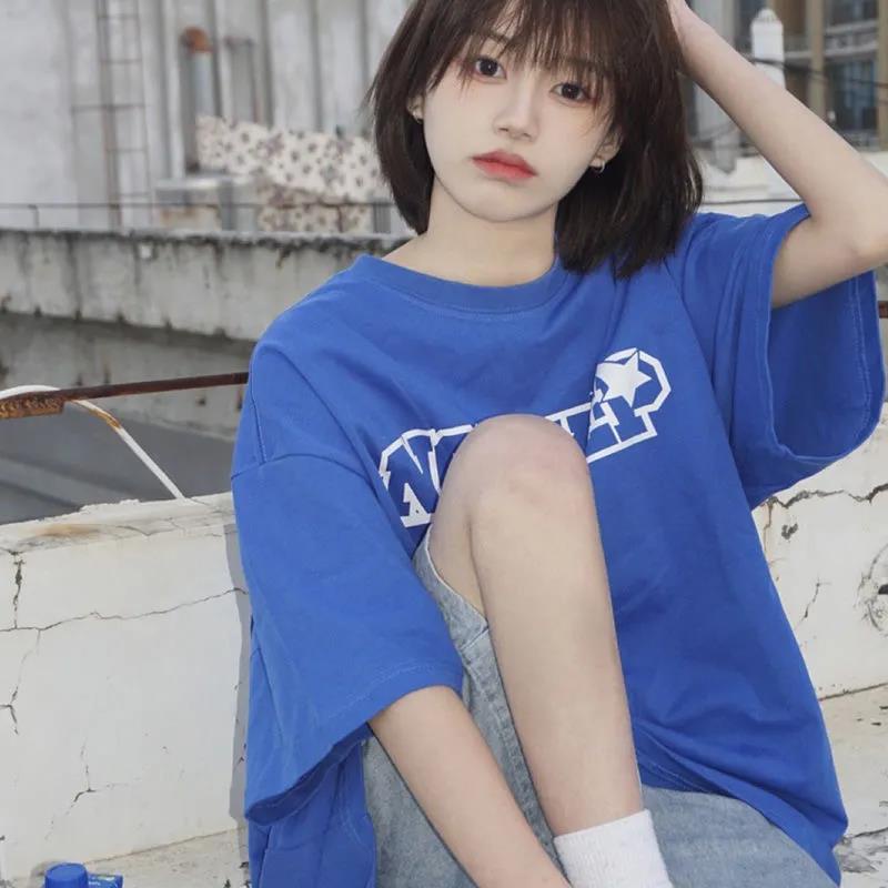 NRVP Áo Thun 100% Cotton Dáng Rộng Thời Trang Hàn Quốc Cho Nữ