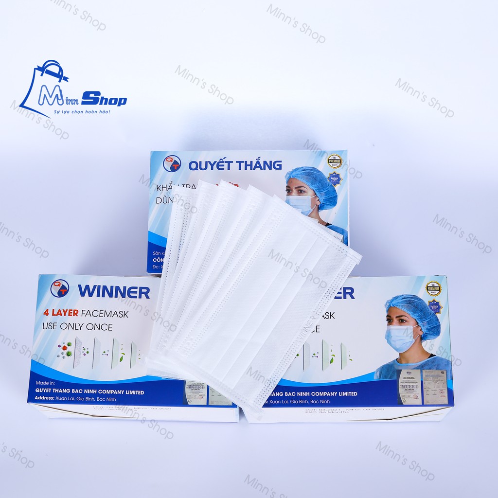 Khẩu trang Y tế Winner 4 lớp - Chính hãng công ty Quyết Thắng - Hộp 50 cái | BigBuy360 - bigbuy360.vn