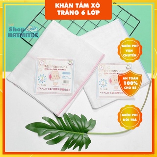 Khăn tắm xô trắng 6 lớp cho bé