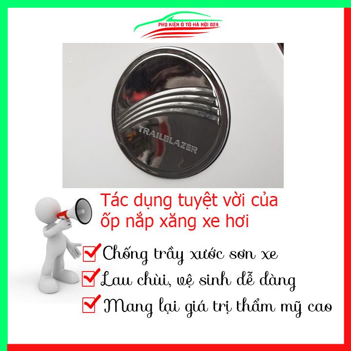Ốp nắp xăng Trailblazer 2019-2023 mạ crom bảo vệ chống trầy trang trí ô tô