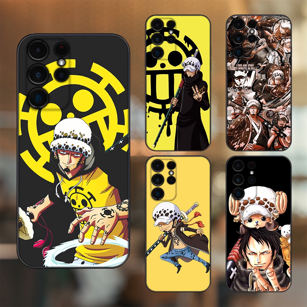 Ốp lưng Samsung S21 Ultra, S22 Ultra viền đen in hình Law One Piece