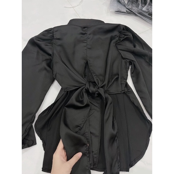 Áo kiểu buộc nơ eo sau