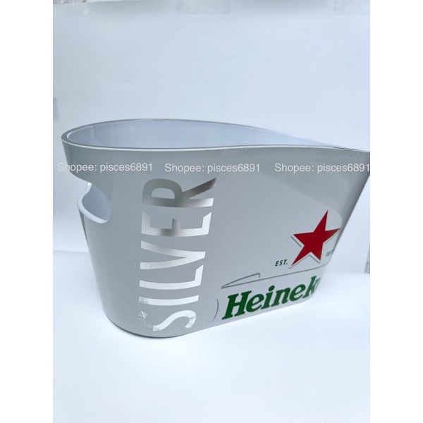 Xô đá Heineken Silver tay cầm kiểu hiện đại