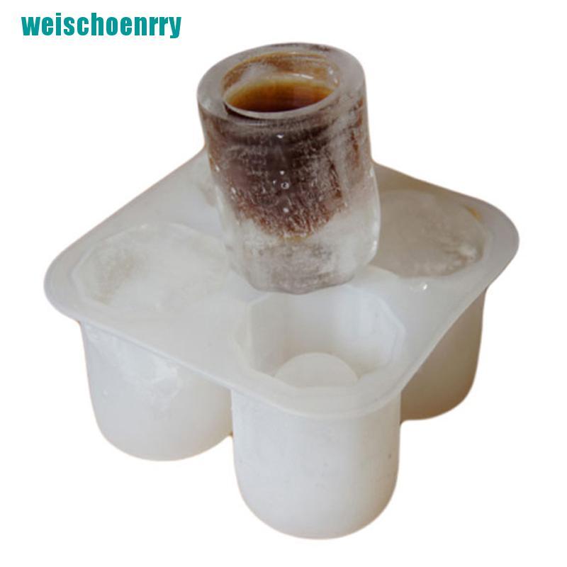 Rér●Khuôn Silicone Làm Đá 4 Ngăn Hình Chiếc Cốc