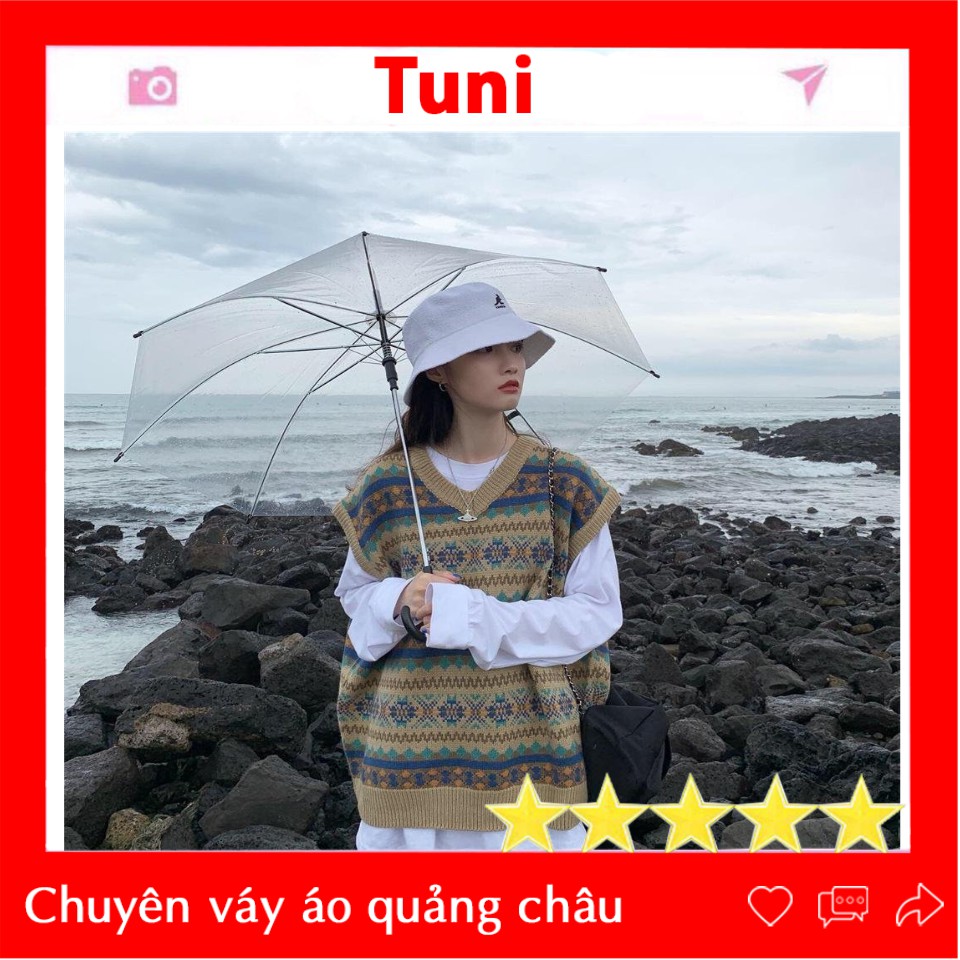 Áo gile len áo len Ullzzang thổ cẩm dáng hàn quốc hàng nhập trực tiếp Quảng Châu vidao ảnh thật - 018