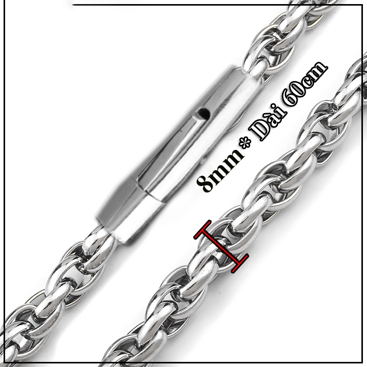 Combo dây chuyền và lắc tay 3 lồng xoắn 8mm khóa gài vip siêu đẹp, đem lại đẳng cấp cho người đeo