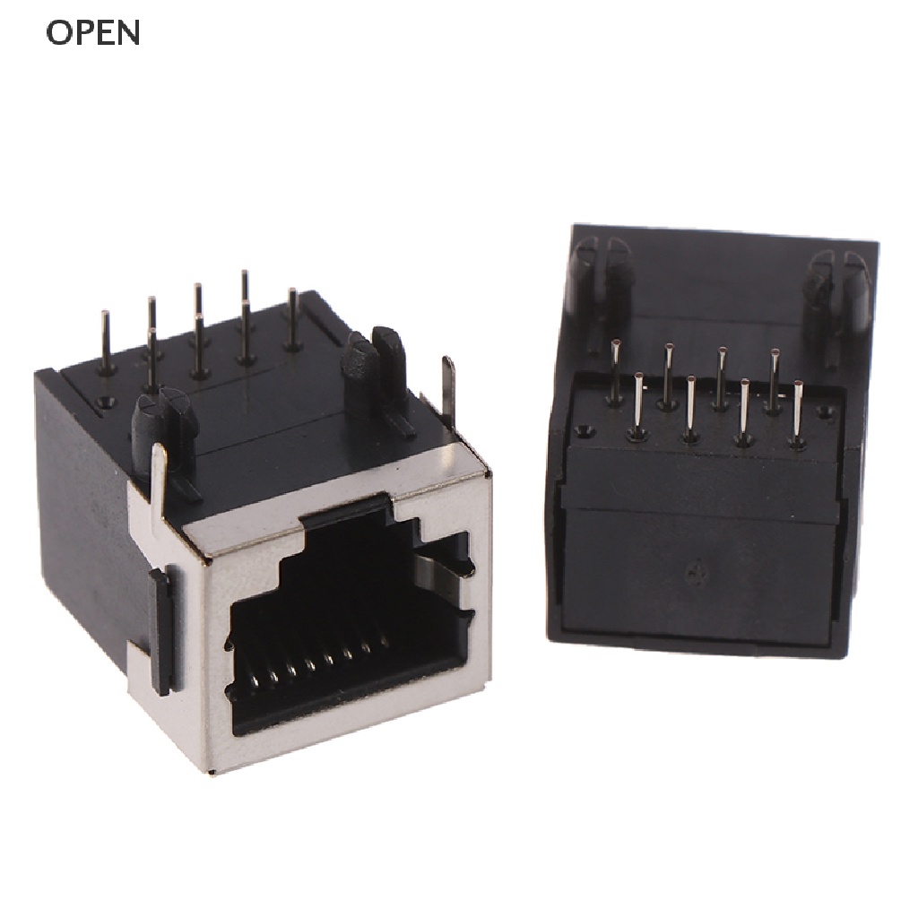 Bộ 10 Đầu Nối Dây Mạ Vàng RJ45 8 Pin PCB 8P8C my