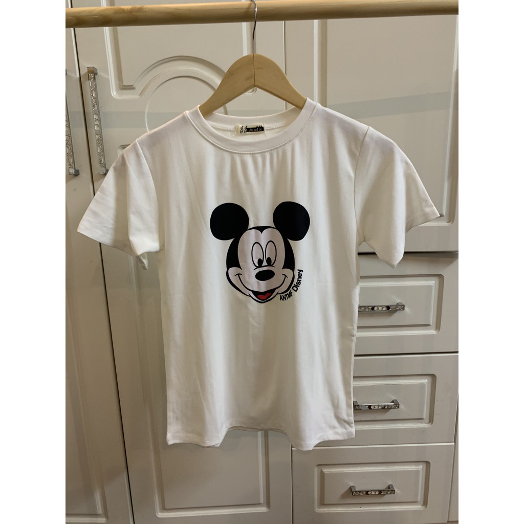 áo thun mickey cộc tay cổ tròn chất zip co giãn 4 chiều thương hiệu T-Linh có ảnh thật