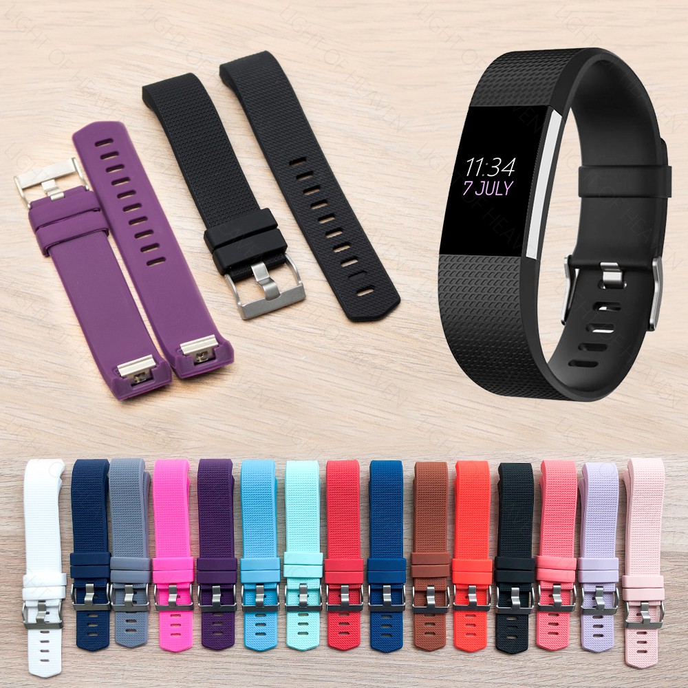 Dây Đeo Thay Thế Chất Liệu Cao Su Silicon Mềm Cho Fitbit Charge 2 15 Màu Thời Trang 2020