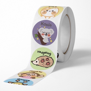 Cuộn 500 nhãn dán sticker hình con vật size 2.5cm